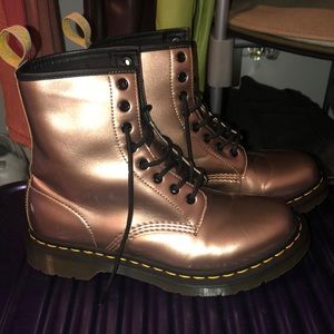 Rose gold lace-up Dr. Martens